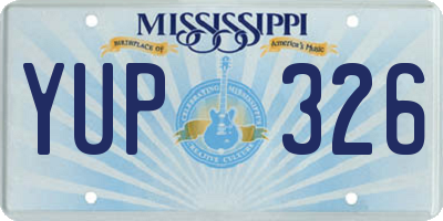 MS license plate YUP326