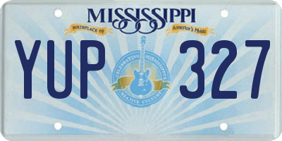 MS license plate YUP327