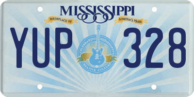 MS license plate YUP328