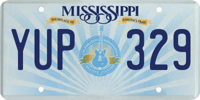 MS license plate YUP329