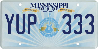 MS license plate YUP333