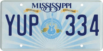 MS license plate YUP334