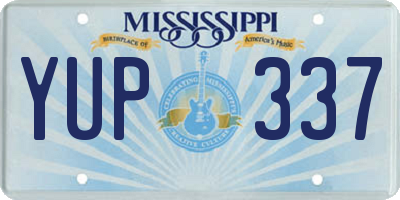 MS license plate YUP337
