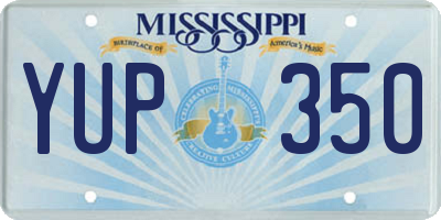 MS license plate YUP350