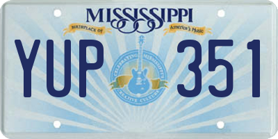 MS license plate YUP351