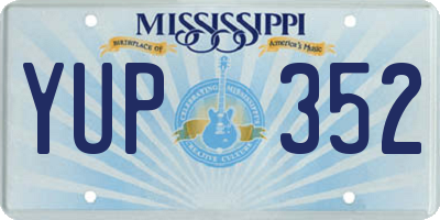 MS license plate YUP352