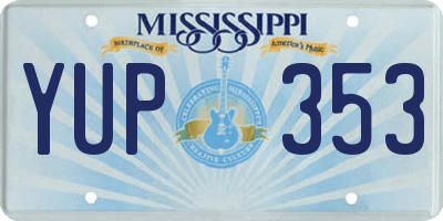 MS license plate YUP353