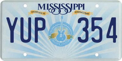 MS license plate YUP354