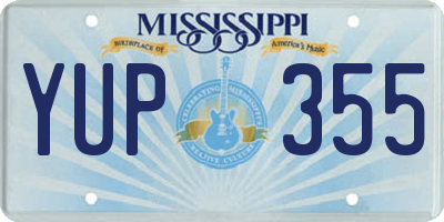 MS license plate YUP355