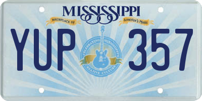 MS license plate YUP357