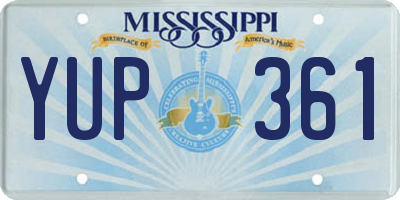 MS license plate YUP361