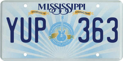 MS license plate YUP363