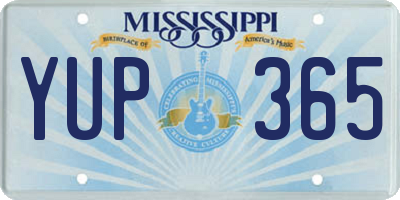 MS license plate YUP365