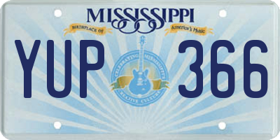 MS license plate YUP366