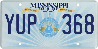 MS license plate YUP368