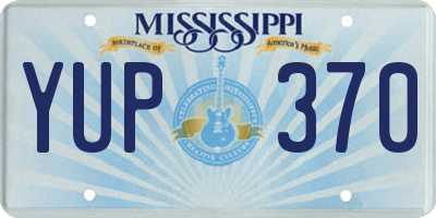 MS license plate YUP370