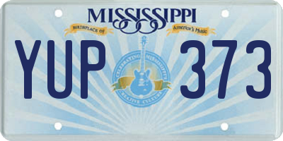 MS license plate YUP373