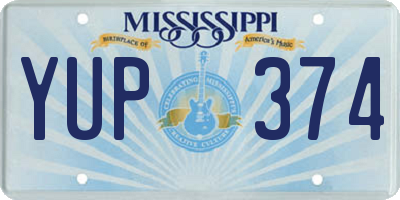 MS license plate YUP374