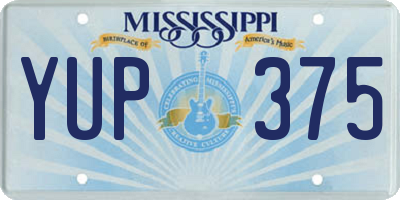 MS license plate YUP375