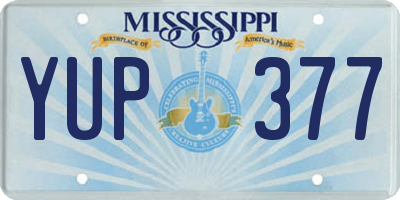 MS license plate YUP377