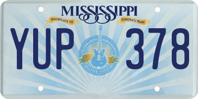 MS license plate YUP378