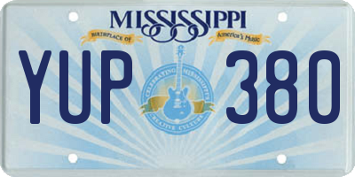 MS license plate YUP380