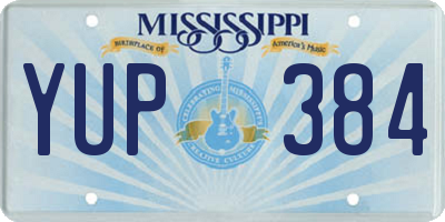 MS license plate YUP384