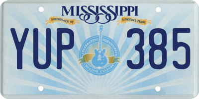 MS license plate YUP385