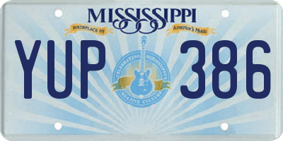 MS license plate YUP386