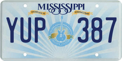 MS license plate YUP387