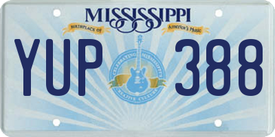 MS license plate YUP388