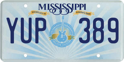 MS license plate YUP389