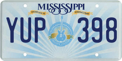 MS license plate YUP398