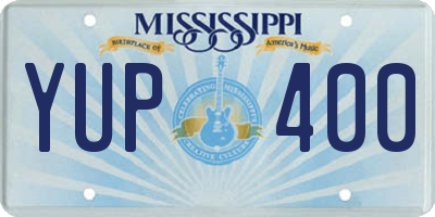 MS license plate YUP400