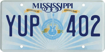 MS license plate YUP402
