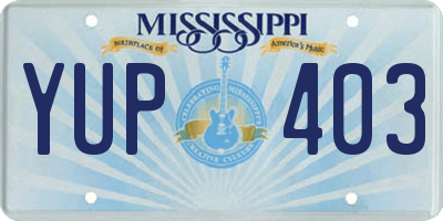 MS license plate YUP403