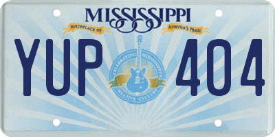 MS license plate YUP404