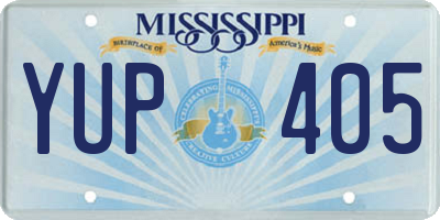 MS license plate YUP405