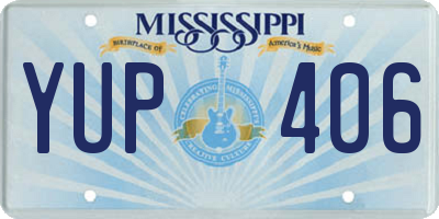 MS license plate YUP406