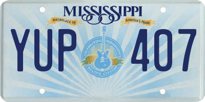 MS license plate YUP407