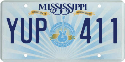 MS license plate YUP411