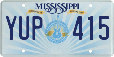 MS license plate YUP415