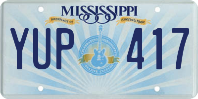 MS license plate YUP417