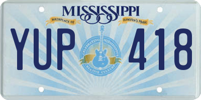 MS license plate YUP418