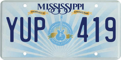 MS license plate YUP419