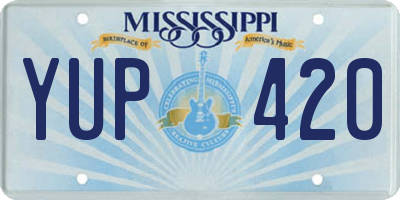 MS license plate YUP420