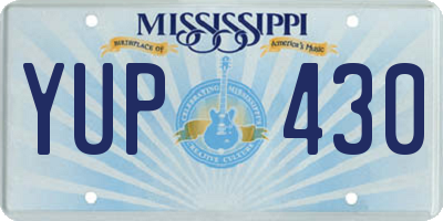 MS license plate YUP430