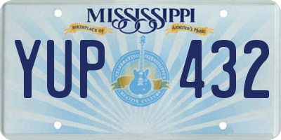 MS license plate YUP432