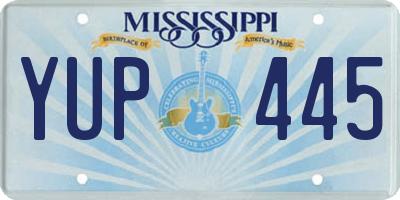 MS license plate YUP445