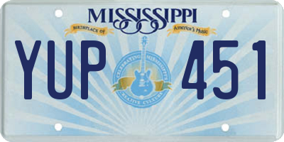 MS license plate YUP451